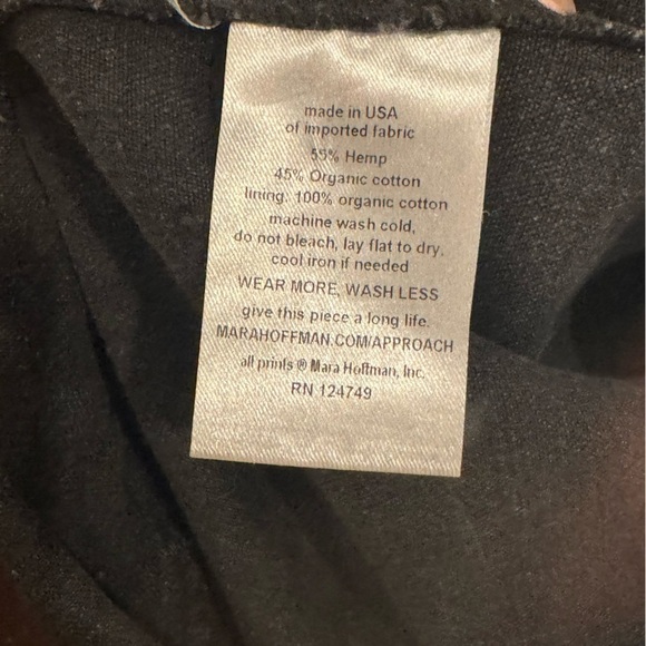 Mara Hoffman Jade Pants Washed Black Cropped Straight Leg Denim Size 4 EUC - Picture 14 of 15